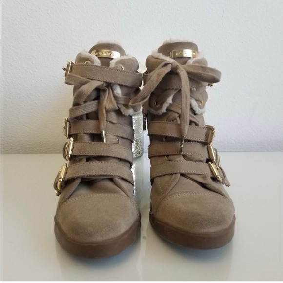 Michael Kors wedge fur booties ankle boots - Picture 7 of 10